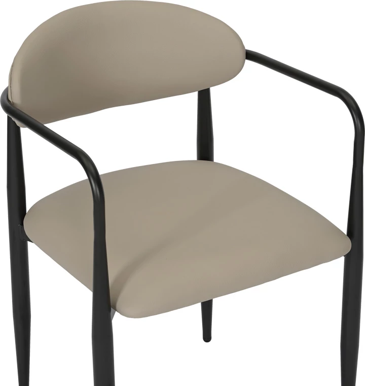 Karrige Kalone, lëkurë sintetike gri-bezhë, këmbë të zeza, 56x55x78cm