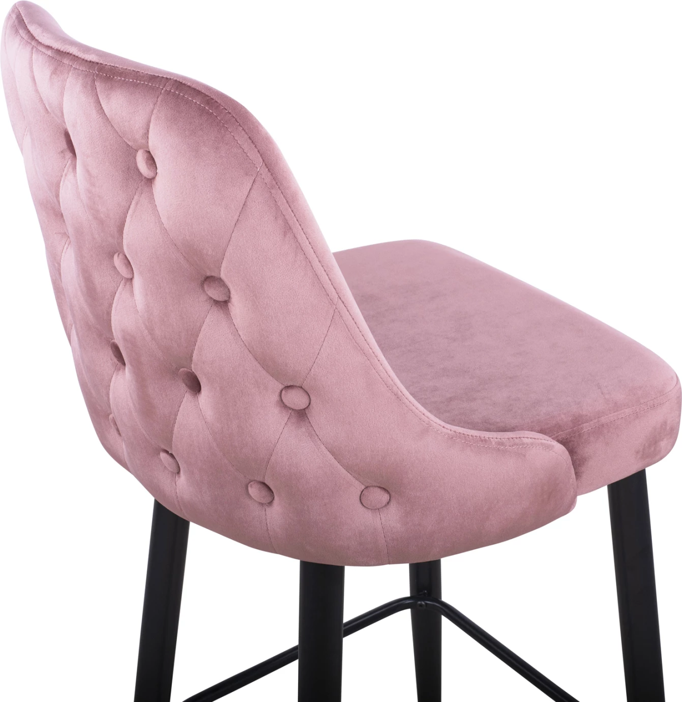 Stol Bar SERENITY FH8519.02 Kadife Mollë e Kalbur me kornizë metalike 51x57x110cm, set prej 2 copë