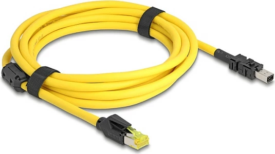 Kabllo rrjeti DeLOCK Mini I/O 8-pin D-Form Type 2 në RJ45 Cat6, 3 m, verdhë/zi