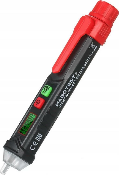 Detektor tensioni dhe faze Habotest HT100P, pa kontakt, me ekran LCD dhe dritë LED