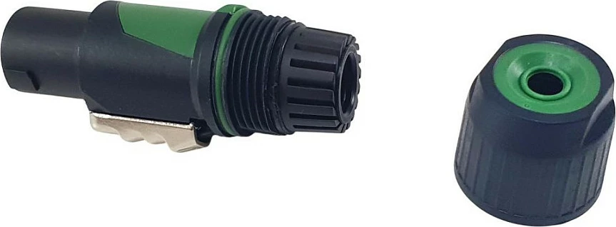 Konektor kablli speakON EQUIP 147932, 4-pol, femër, straight, zi/jeshil