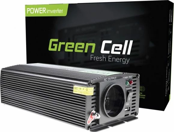 Inverter rryme Green Cell 12V në 230V 500W/1000W, i zi