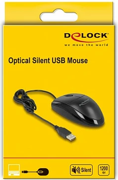 Maus DeLOCK 12106, USB-A me kabllo, 1200 DPI, i zi