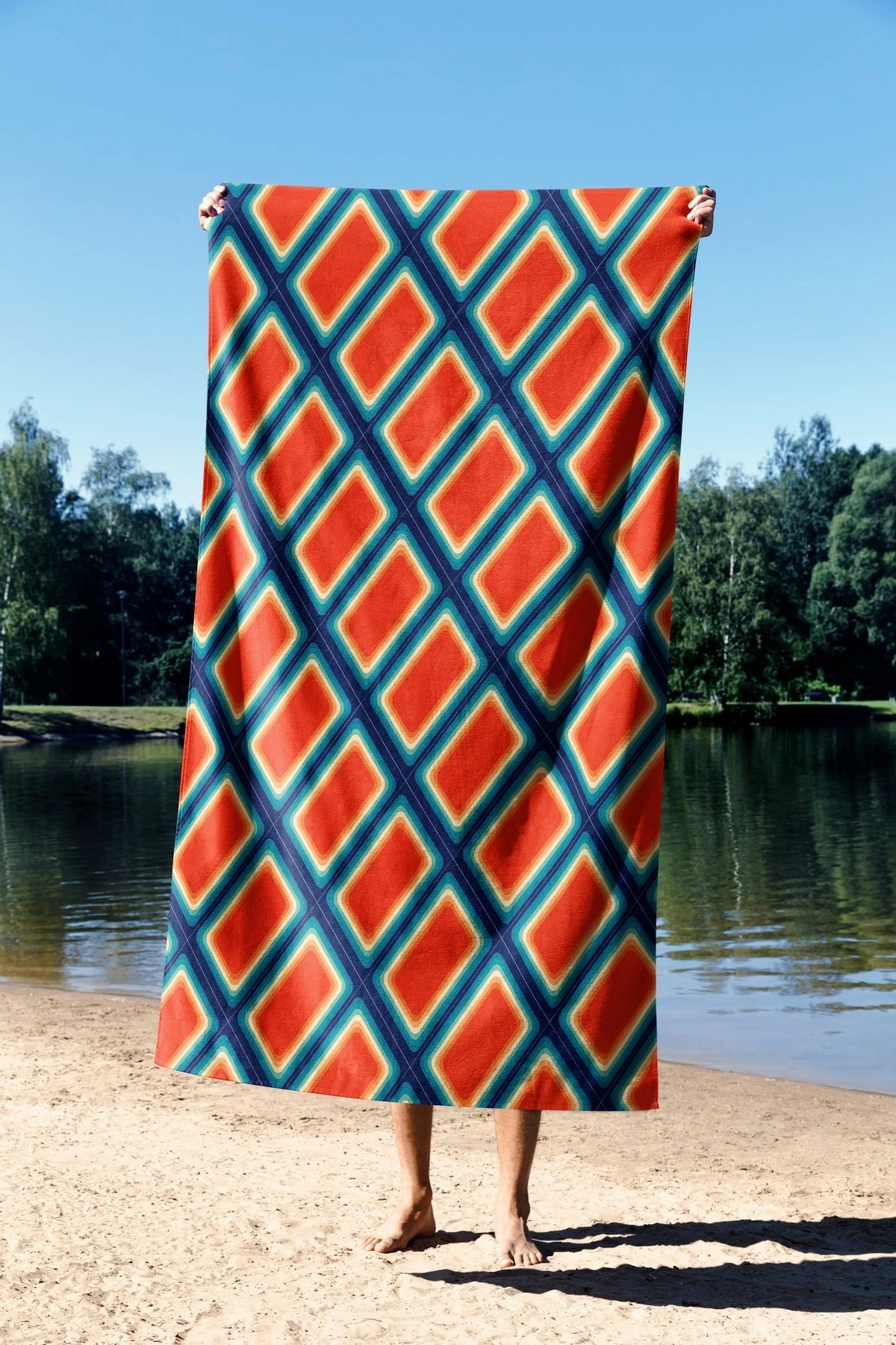Peshqir plazhi Mijolnir, kuti të kuqe, 90x150cm