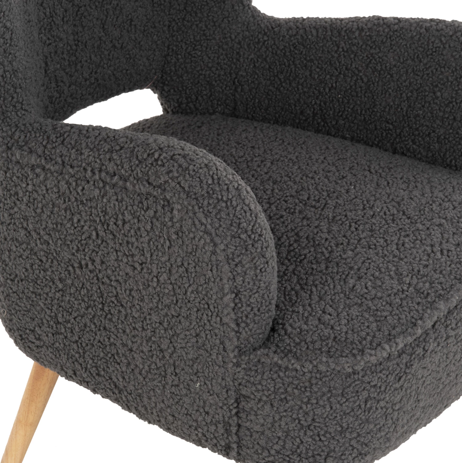Fotelje MYLIE FH8394.21, pëlhurë boucle gri, 66x75x93H cm