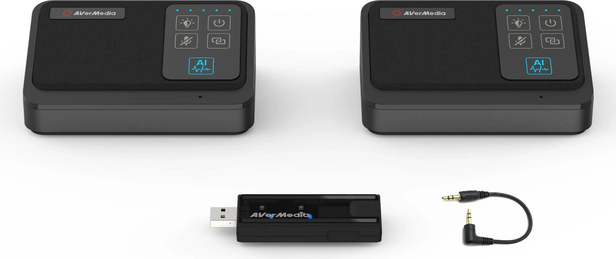 Set mikrofonash AVerMedia AW111, omnidireksional, USB-C, 20 orë, i zi