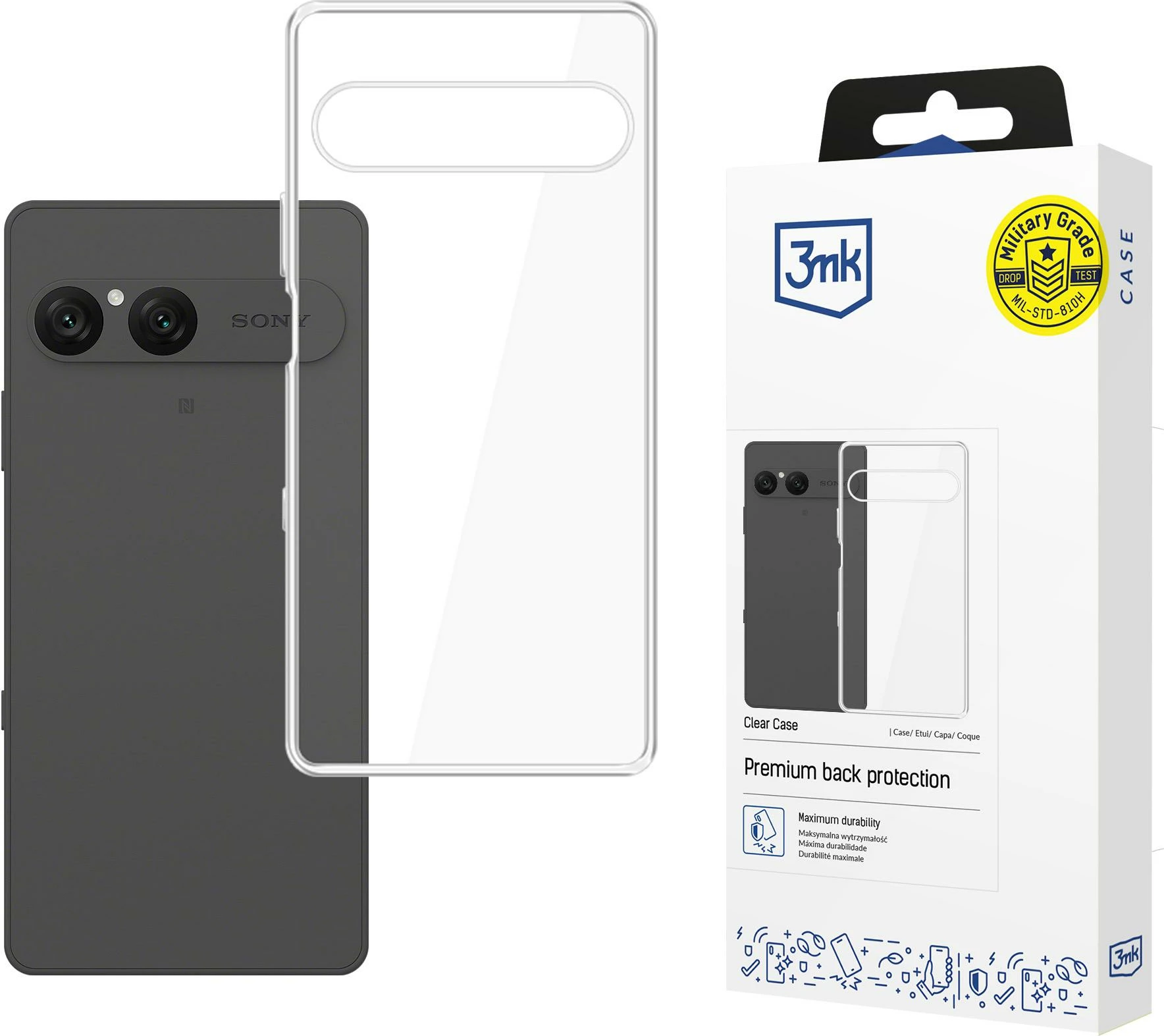 Mbështjellës 3mk Clear Case për Sony Xperia 10 VII, i tejdukshëm, në kuti