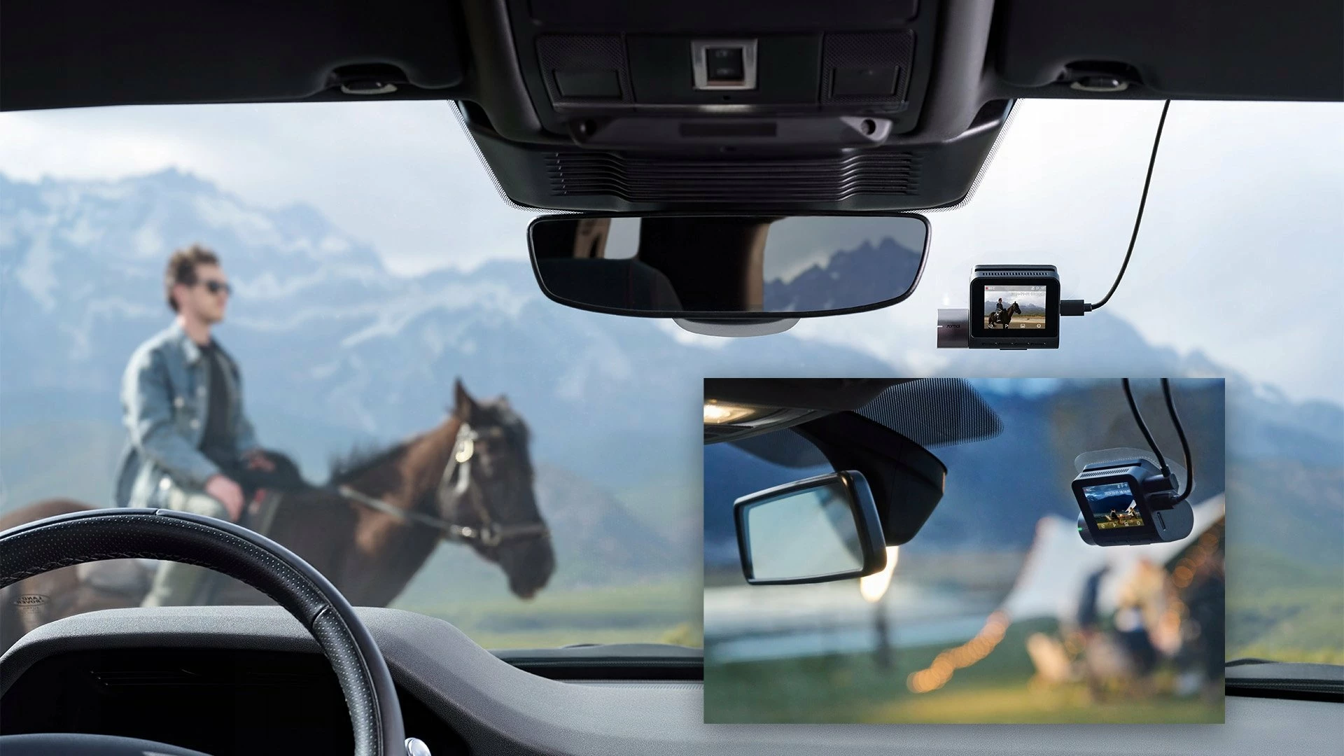 Kamerë regjistruese për veturë 70mai A510 HDR + kamerë mbrapa RC11, 1944p, GPS, ekran 2", e zezë, set