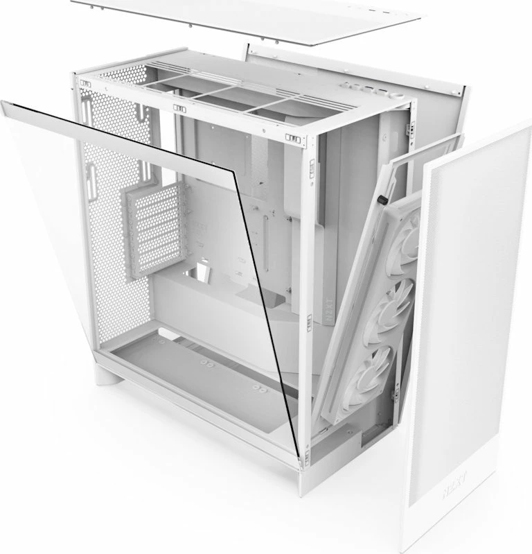 Kasë Nzxt H7 Flow RGB CM-H72FW-R1 Midi Tower, ATX/e-ATX, USB-C, me dritare, e bardhë