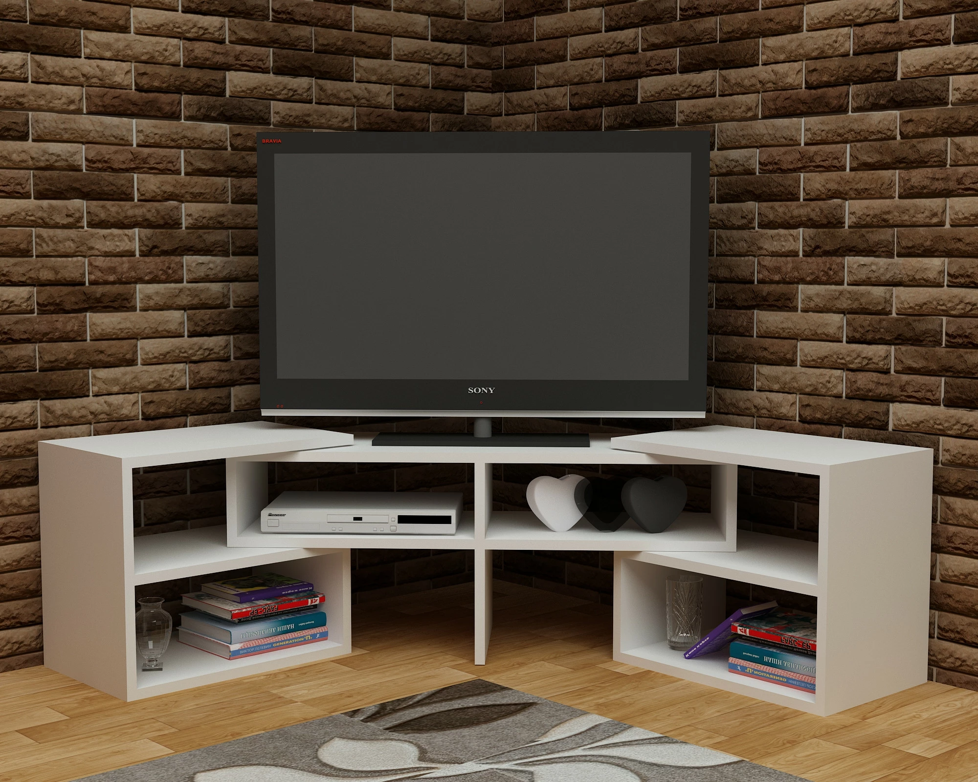 Komodë TV Hanah Home, e bardhë