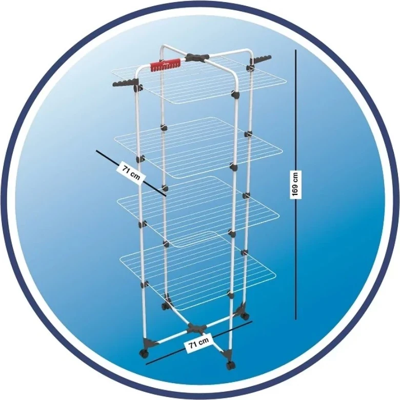 Tharëse për rroba Vileda Mixer 4, 71 × 71 × 169 cm, e bardhë