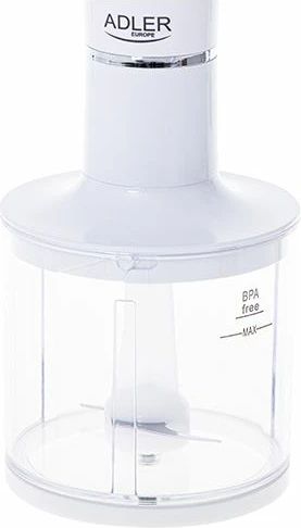 Blender dore Adler AD4620 800W, 2 shpejtësi, gotë 750 ml, grirës 450 ml, i bardhë, set 4-në-1