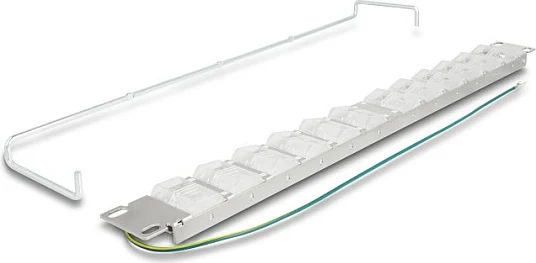 Patch panel DeLOCK 19" Keystone 24 porta të pjerrëta, 1U, metalik
