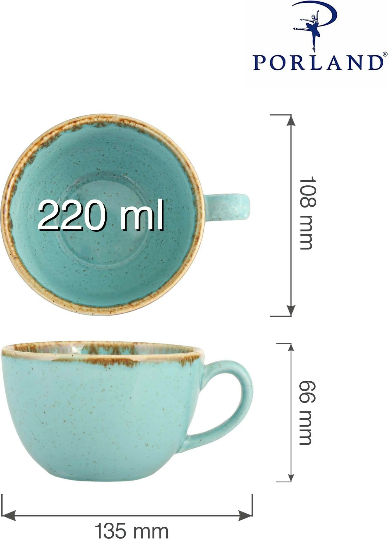 Filxhan Porland Seasons Laguna 320 ml, blu qielli, set 6 copë