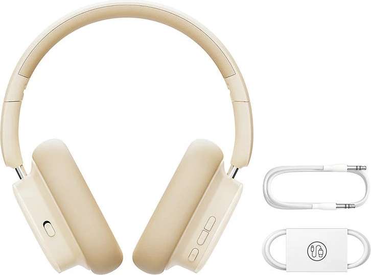 Kufje wireless Baseus Bowie H1i, ANC, Bluetooth 5.3, 40mm, Hi-Res Audio, deri 100h bateri, USB-C, të bardha