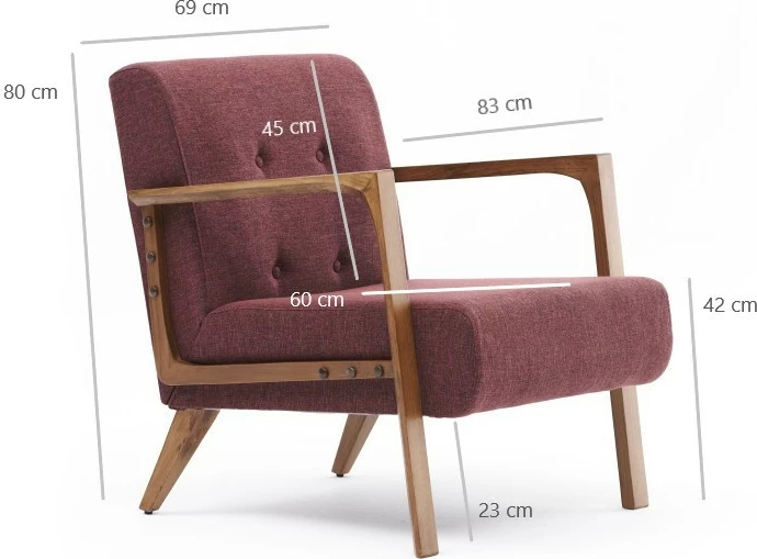 Karrige krahu, Atelier del Sofa, Kemer, ngjyrë e kuqe e thellë