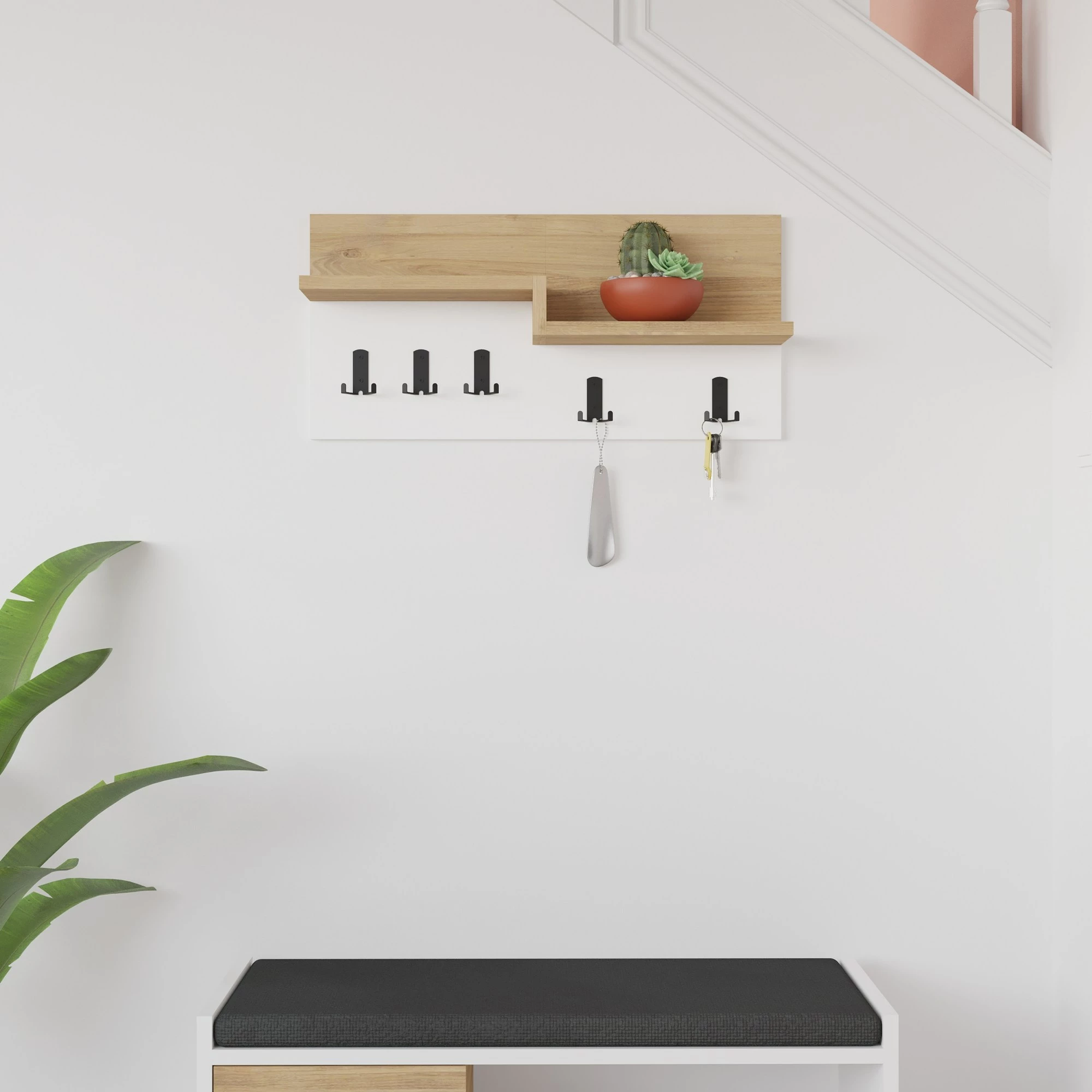 Varëse palltosh Skye Decor, Harmon, ngjyrë lis dhe e bardhë