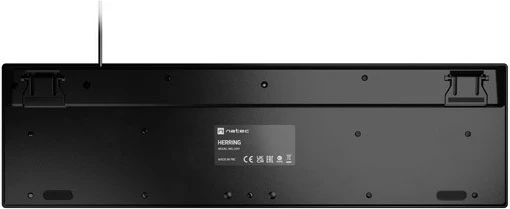 tastierë multimedia slim, Natec Herring NKL-2341, me kabllo USB, membranë, layout EN-UK QWERTY, me ndriçim, e zezë