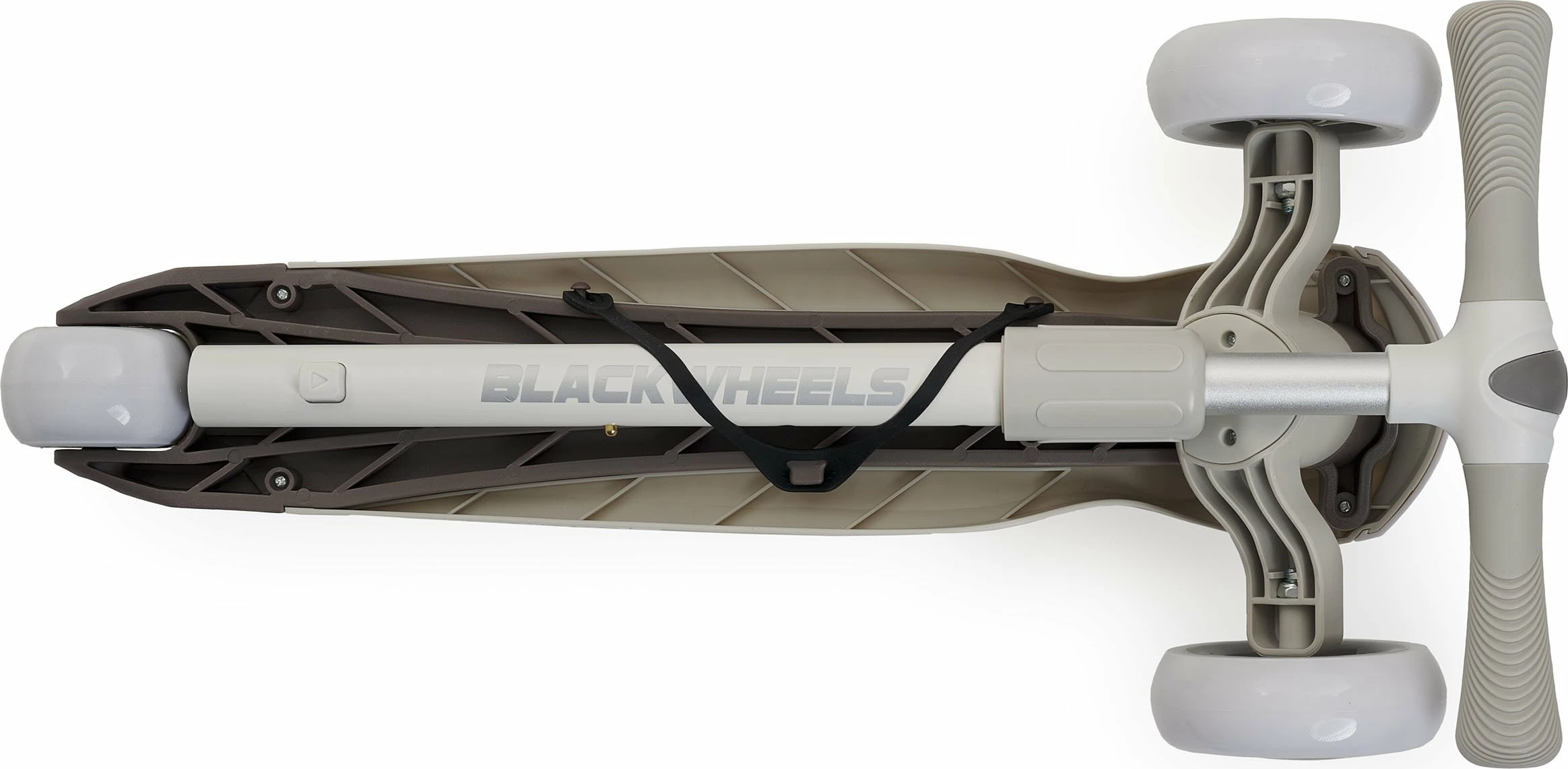 Skuter me 3 rrota Blackwheels Blink, rrota LED 110/70 mm, i palosshëm, timon i rregullueshëm 61-75 cm, bezhë