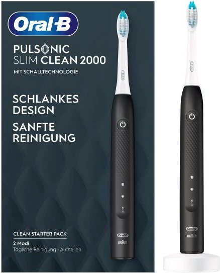 furçë dhëmbësh elektrike, Braun Oral-B Pulsonic Slim Clean 2000, 2 moda, e zezë