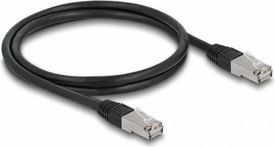 Kablë rrjeti DeLOCK RJ45 Cat6a S/FTP Outdoor, 1 m, e zezë