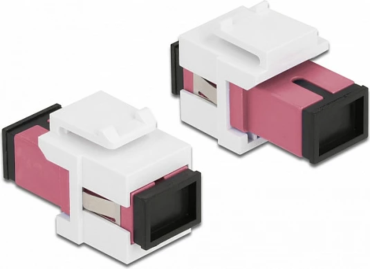 Modul Keystone DeLOCK SC Simplex femër-në-femër, flat, vjollcë/bardhë