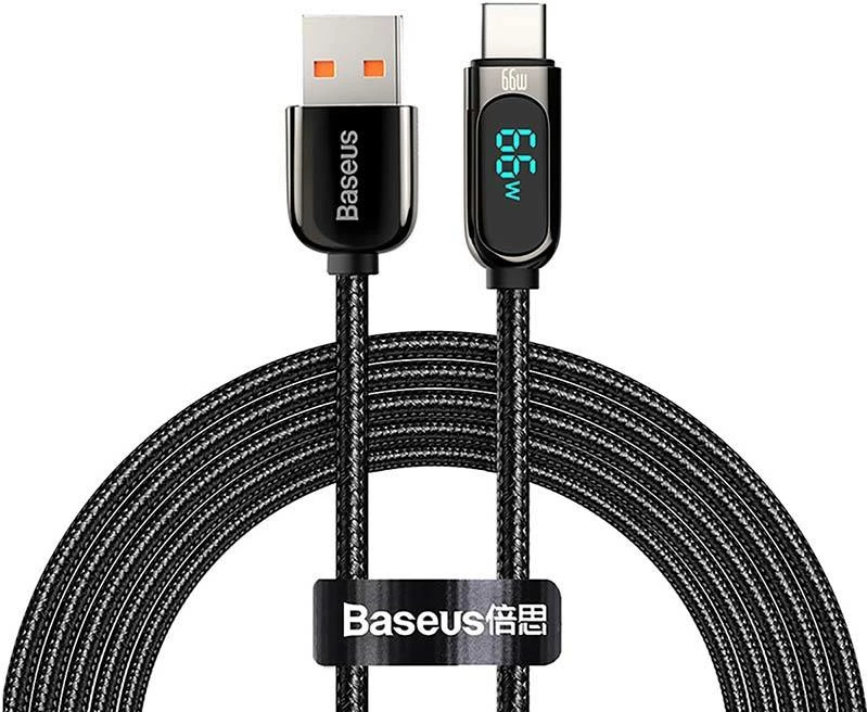 Kabllo Baseus Display, USB në USB-C, 66W, 2m, e zezë