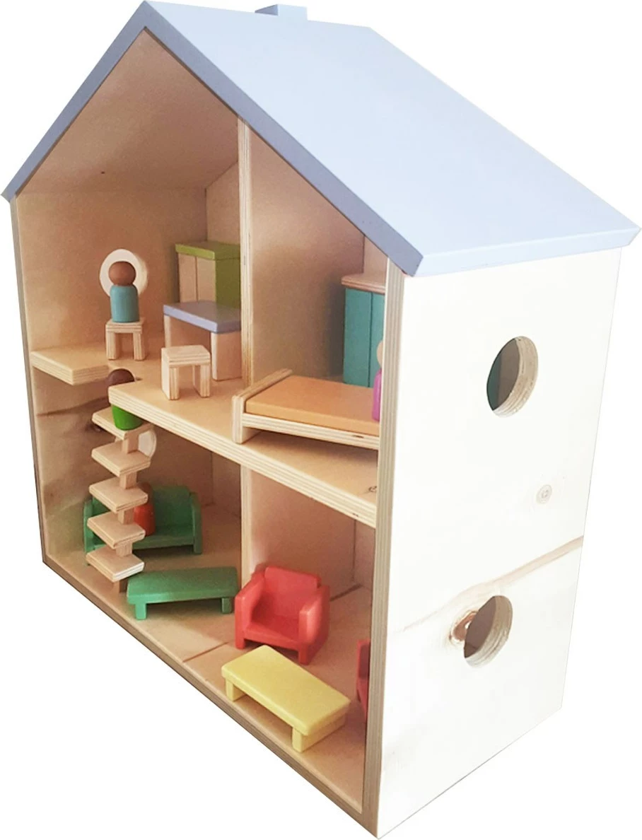 Shtëpi lodër prej druri, shumëngjyrëshe, Skye Decor