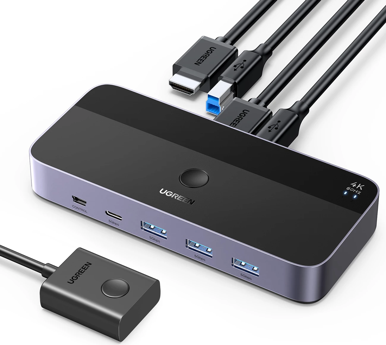 KVM switch Ugreen CM664, 4K, 6 porta, i zi