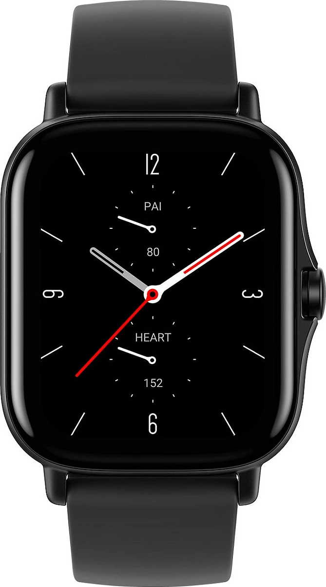 Smartwatch Amazfit GTS 2, AMOLED 1.65", GPS, 3GB muzikë, rrip silikoni, i zi