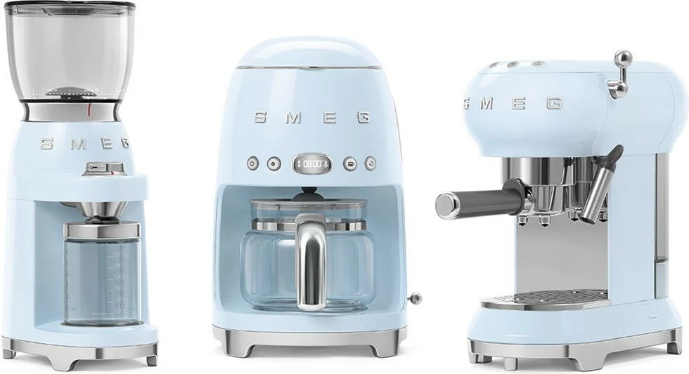 Mulli kafe SMEG CGF11PBEU, 150W, inox, pastell blu