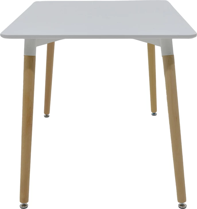 Set tavoline me 4 karrige Natali-Noor, MDF, ngjyrë gri-e bardhë, këmbë natyrale, 120x80x76cm