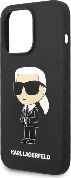 Mbështjellës Karl Lagerfeld Silicone Ikonik për iPhone 14 Pro Max, i zi