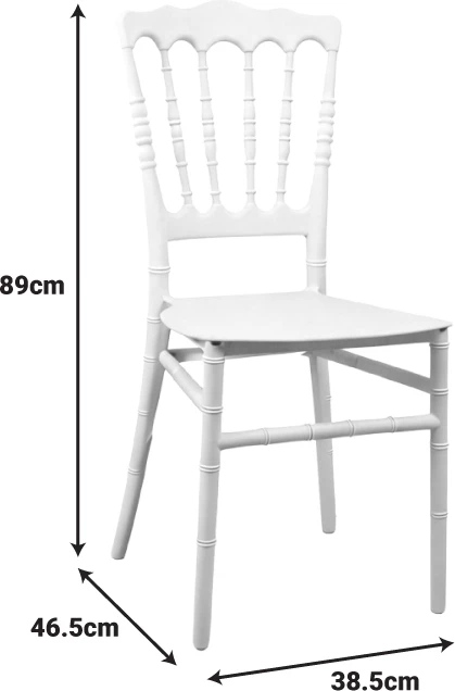 Karrige Napoleon PP e bardhë, 38.5x46.5x89cm