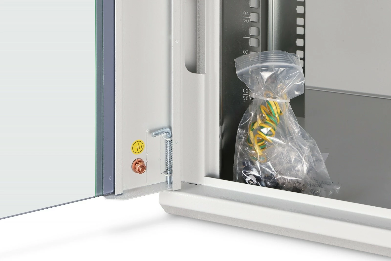 Kabinet rrjeti muror 19" 7U, Digitus DN-37100, derë me xham, 60 kg, IP20, i pa-montuar, gri