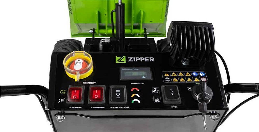 Dumper elektrik ZIPPER ZI-ED500, 48V, 4 rrota, gjelbër/zi