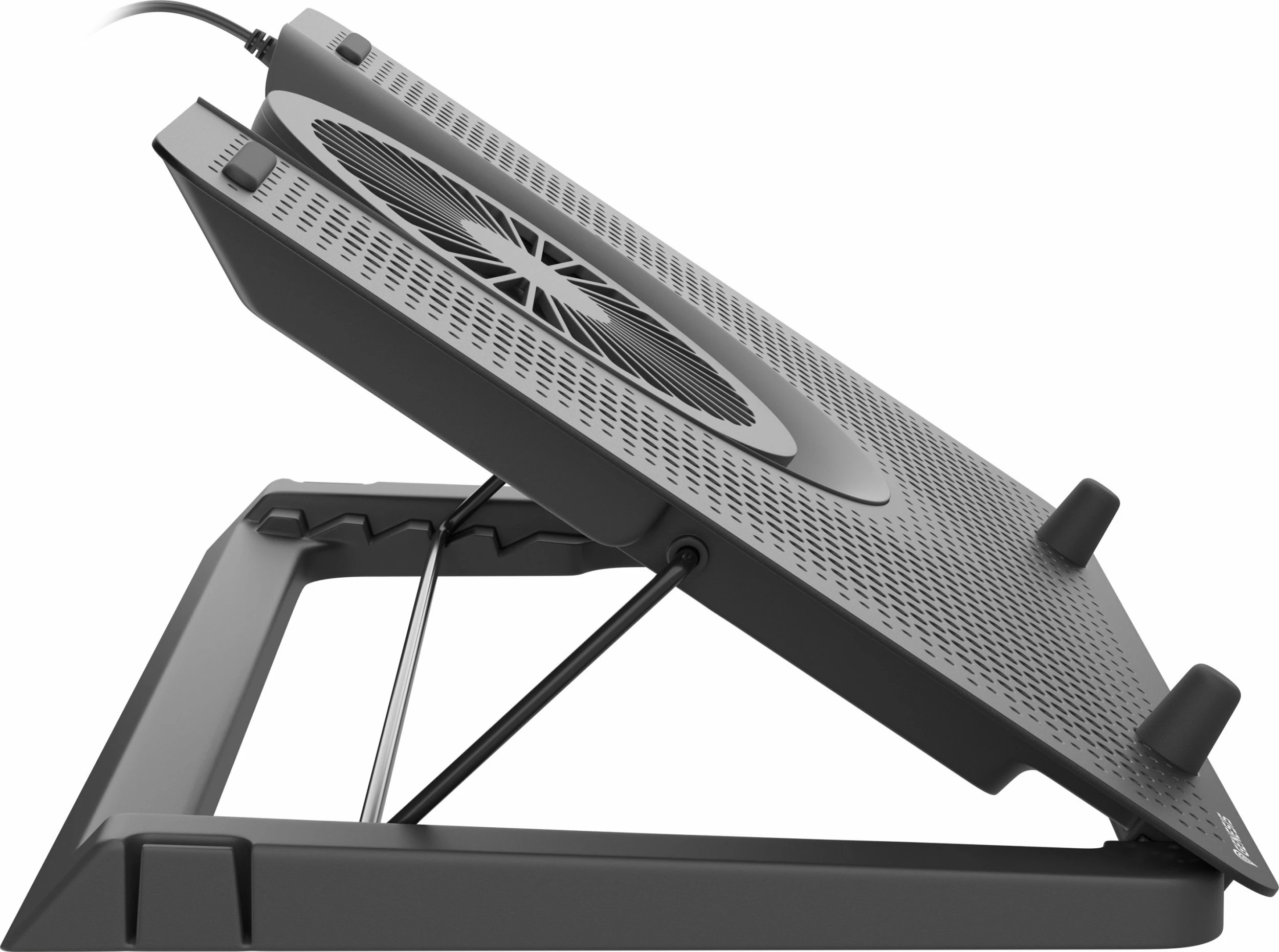 Mbajtëse ftohëse për laptop Genesis Oxide 550 NHG-1411, deri 17.3\", 5 ventilatorë, LED, USB 2.0 hub, e zezë