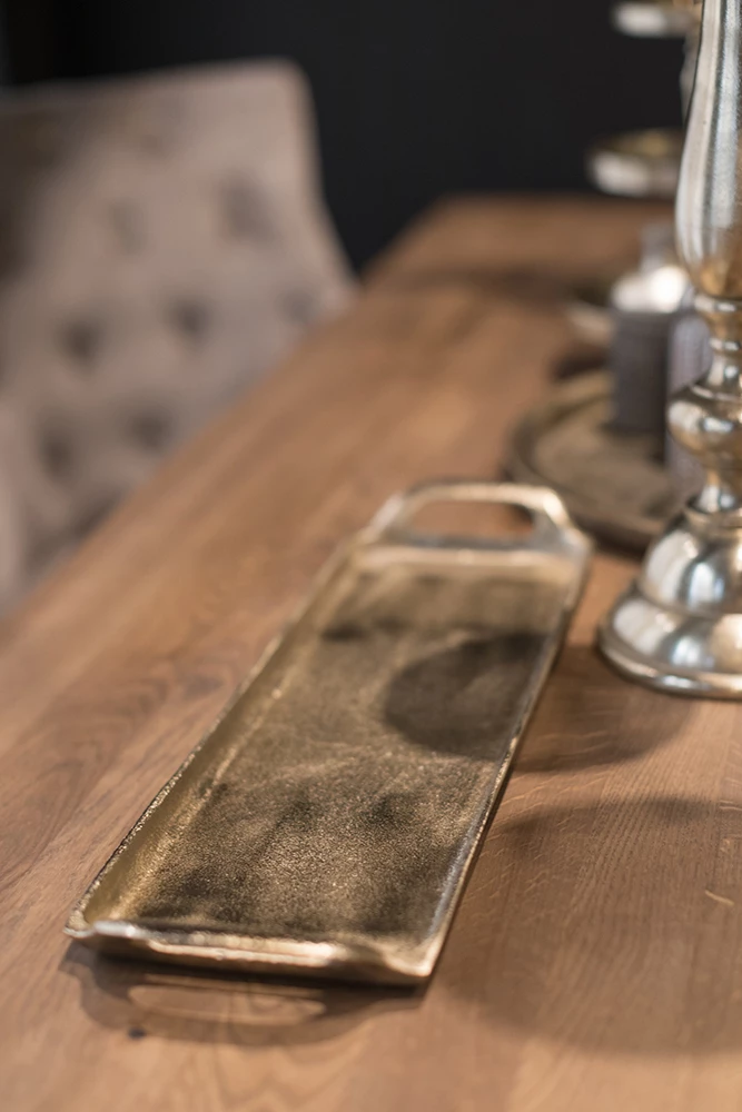 Tabaka dekorative ADORO, alumin, argjend, 53x15x4cm