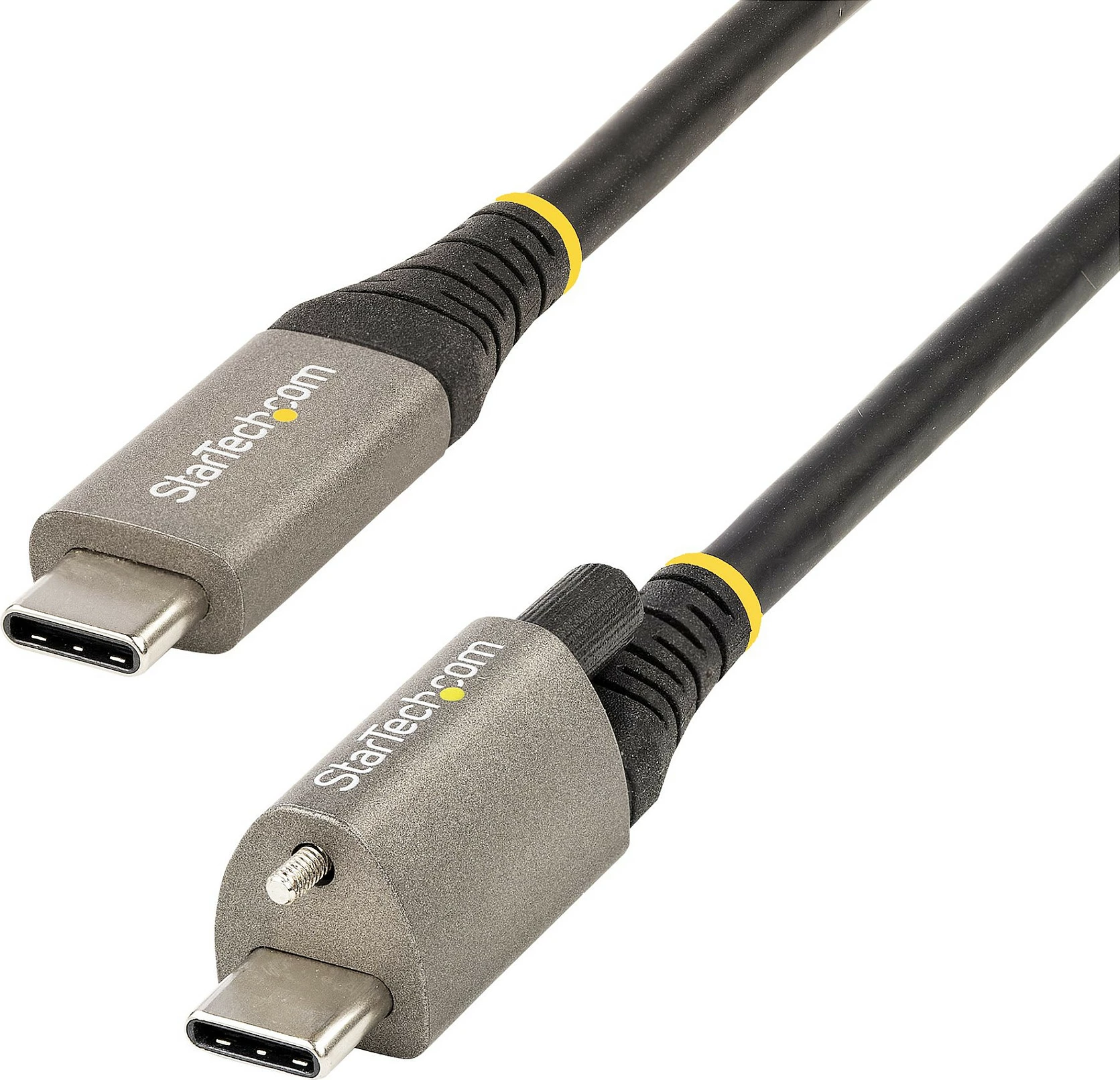 Kabllo USB-C StarTech 1m, 10Gbps, USB 3.2 Gen 2, 100W PD 5A, me vidë bllokuese, e zezë/gri
