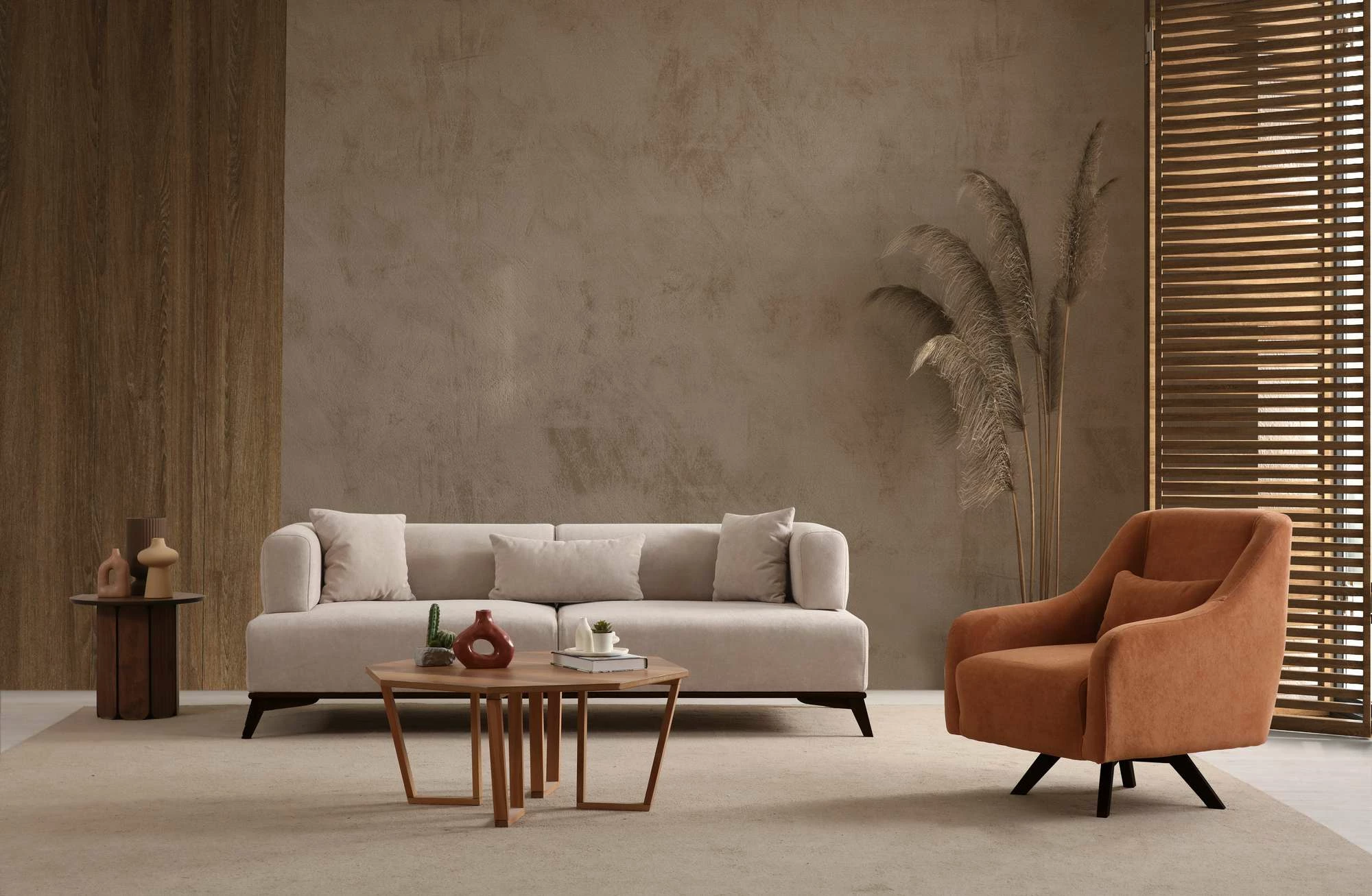 Divan treshe Hera, krem e zi, Atelier del Sofa