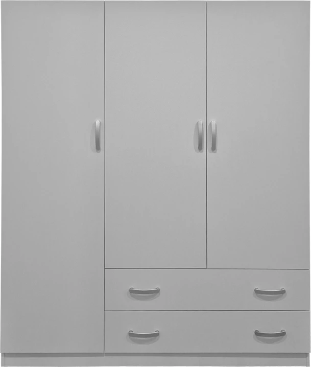 Dollap me tri dyer e dy sirtarë, Alvia, ngjyrë e bardhë, 150x51x180cm