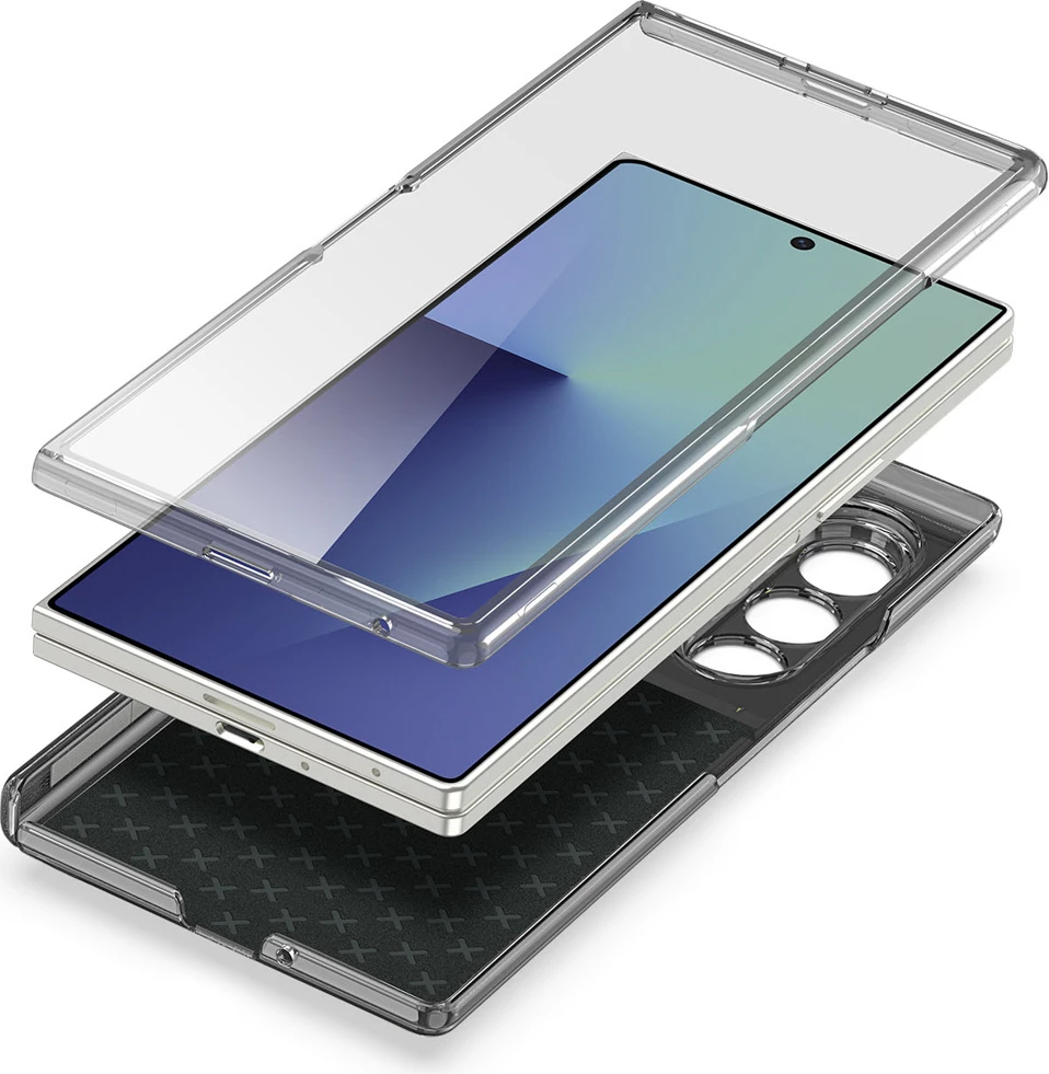 Mbështjellës Dux Ducis Stex për Samsung Galaxy Z Fold 7, me stand 360°, me xham të temperuar, i zi