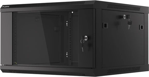 Kasë RACK LANBERG WF01-6606-10B, 6U, me derë xhami