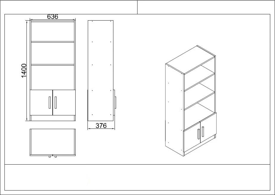 Set mobiljesh për zyre Skye Decor, VO18-OB, ngjyrë lis dhe e zezë