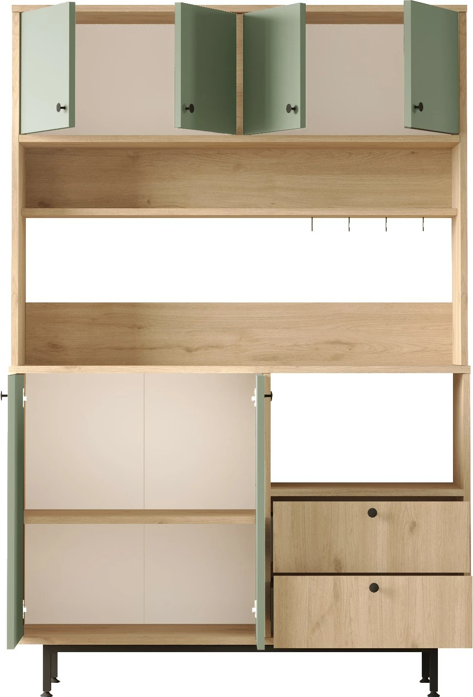 Dollap multifunksional Hanah Home, RE5-SY, ngjyrë lis dhe e gjelbër