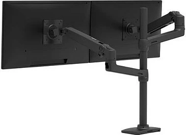 Krah mbajtës për monitorë Ergotron LX Dual Stacking Arm Tall Pole, 2 monitorë deri 40", VESA 75x75/100x100, clamp, 20 kg, i zi mat