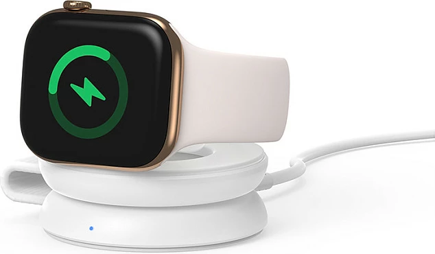Karikues wireless Conceptronic GORGON04W, Qi2 25W, 2-në-1 për Celular & Smartwatch, magnetik, i palosshëm, i bardhë
