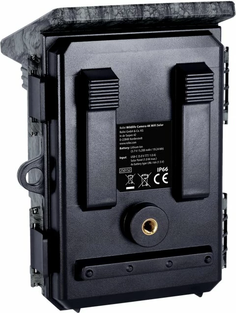 Kamerë survejimi Rollei 40536 4K/48MP, night vision, Wi‑Fi, IP66, me panel solar, kamuflazh