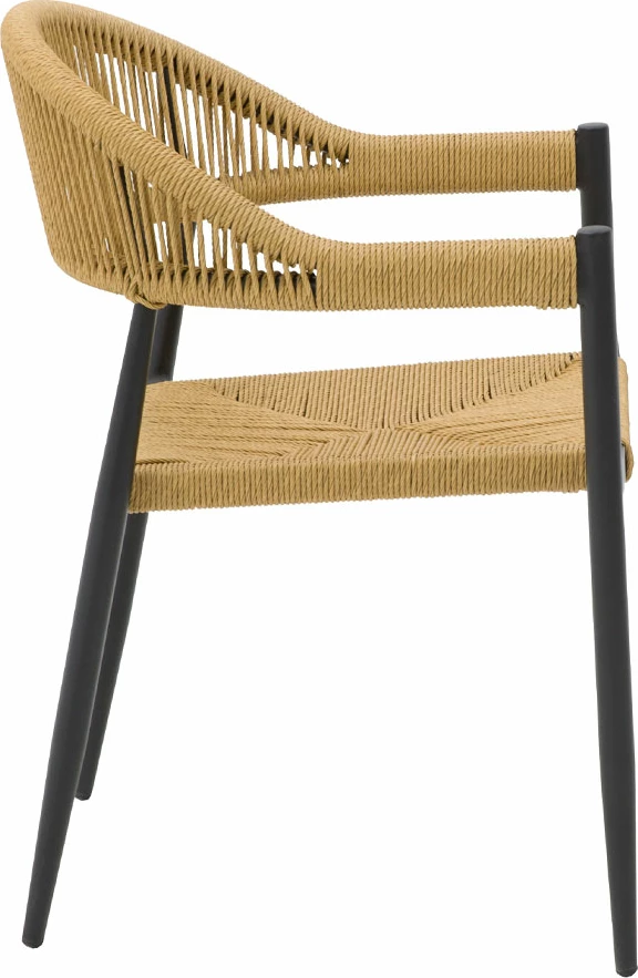 Karrige Mezza Luna, natyrale e zezë, 56x55x78