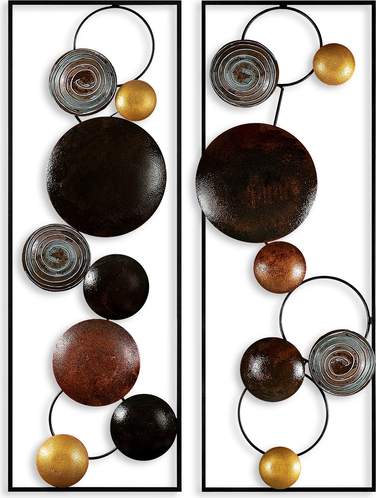 Aksesor dekorativ metalik për mur, Wallity, teksturë, 2 copë